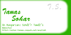 tamas sohar business card